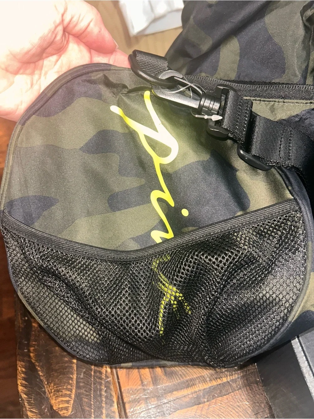 PINK Victoria's Secret Camo Duffle Bag in Green and Black - Picture 2 of 5